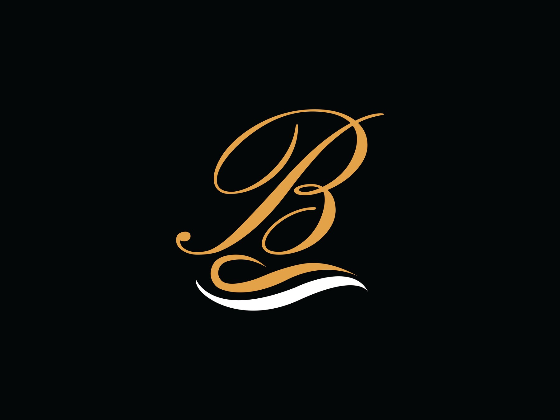 Blackout Auto Detailing — gold script B monogram on black