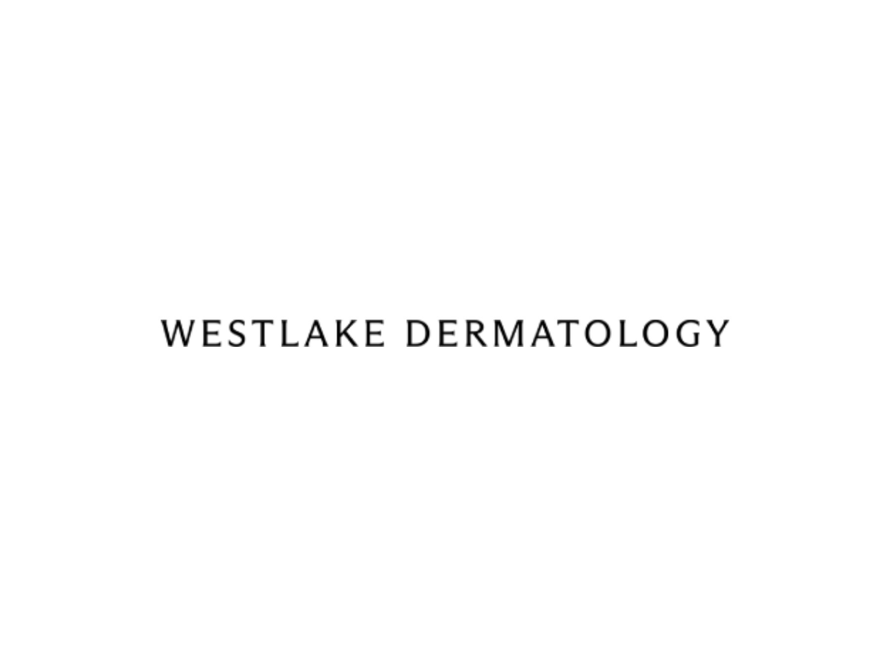 Westlake Dermatology — letterspaced wordmark on white